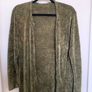 Dark green long loose fitting jacket